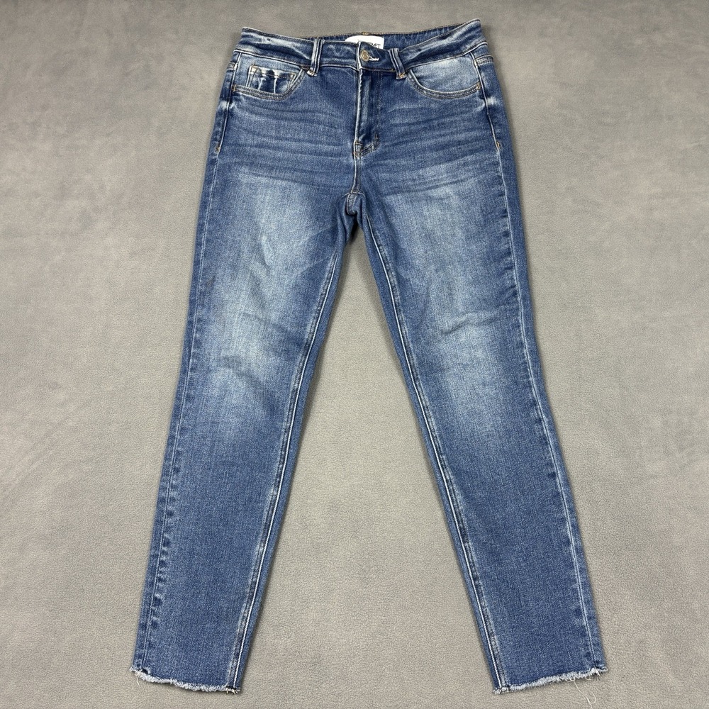VERVET Size 28 Medium Wash Wolf N Crane Mid-Rise Raw Hem Cropped Skinny Jeans - Picture 2 of 9